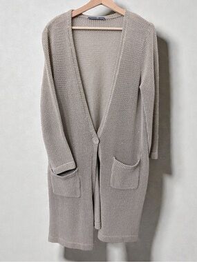 Signature Weekend Open Weave Duster Sweater 1X